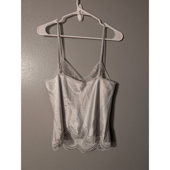Vintage Maidenform Antique Satin Camisole Top 36 Medium White Lace Trim ILGWU - Picture 2 of 4